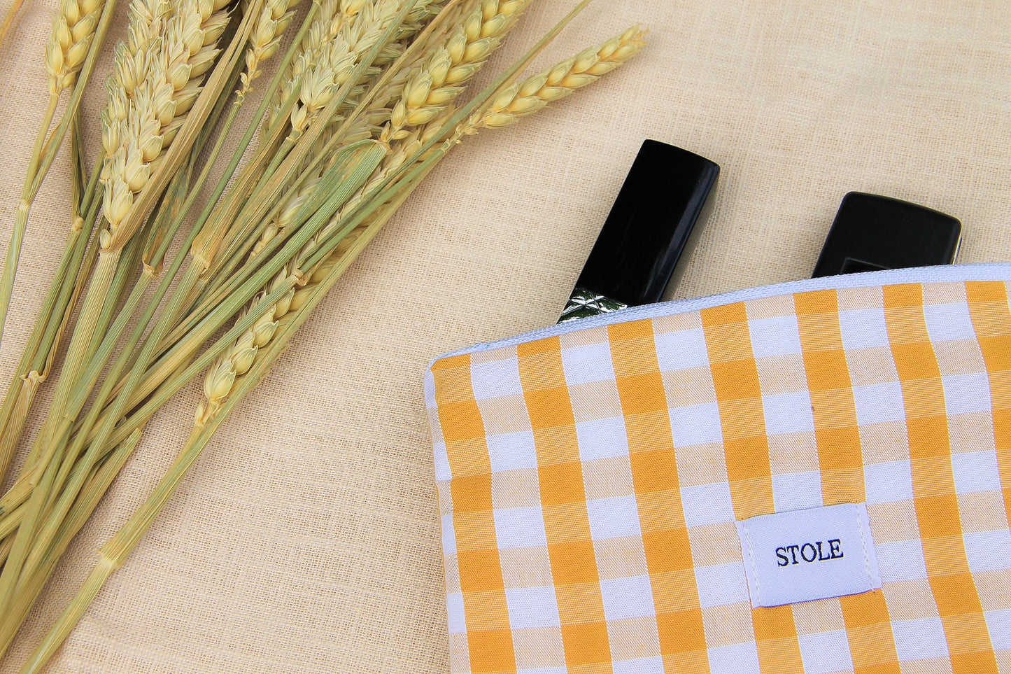 Petite pochette vichy Jaune