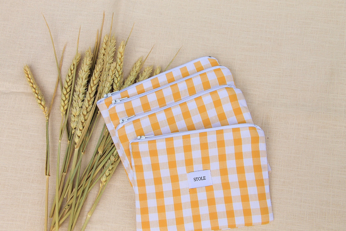 Petite pochette vichy Jaune