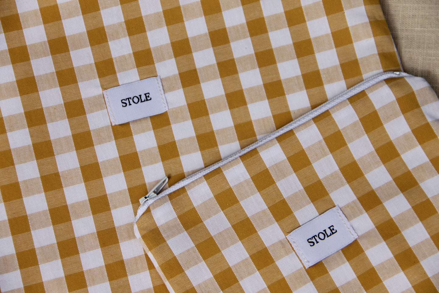 Grande pochette Vichy jaune