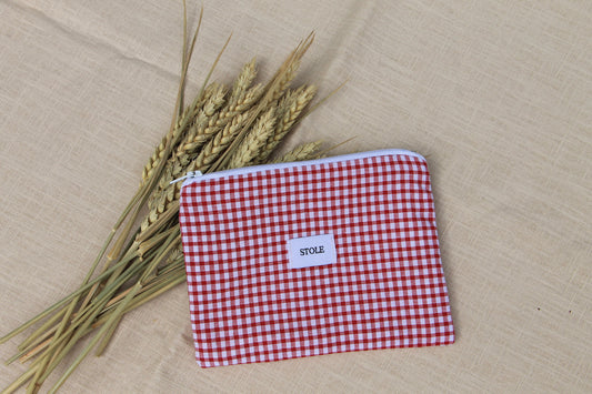 Petite pochette vichy rouge