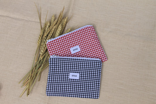 Petite pochette vichy Bleu