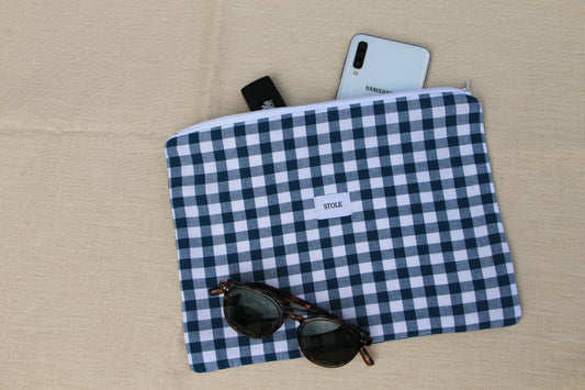 Grande pochette Vichy vert