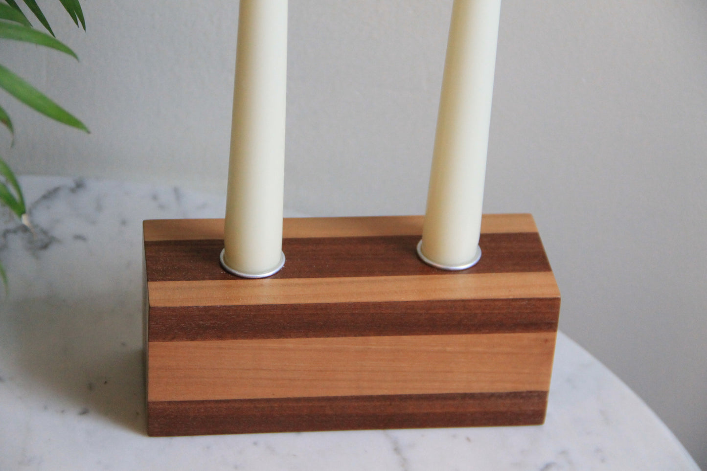 Bougeoir 2 Bougies Bicolore