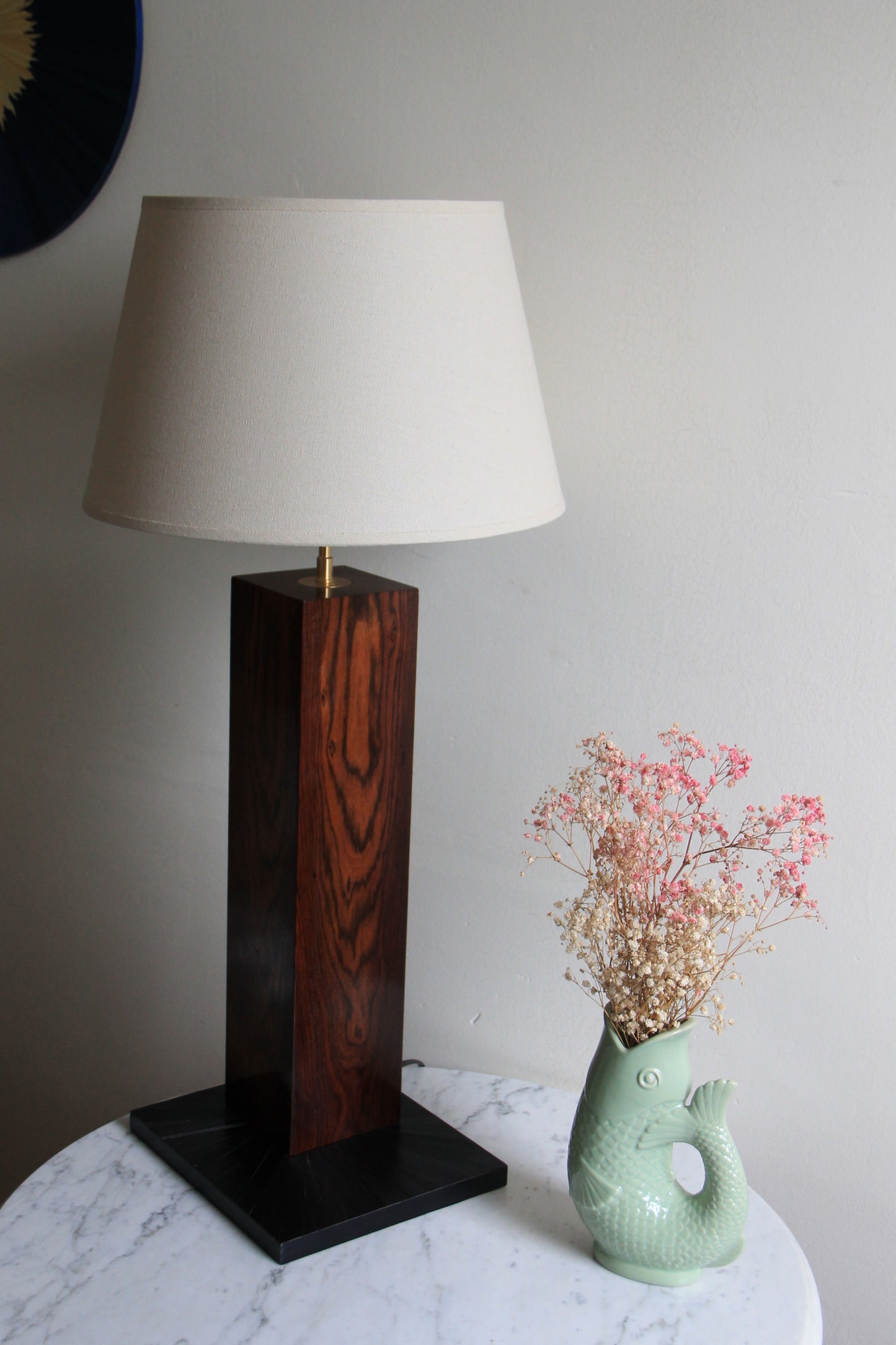 Lampe Palissandre et Paille