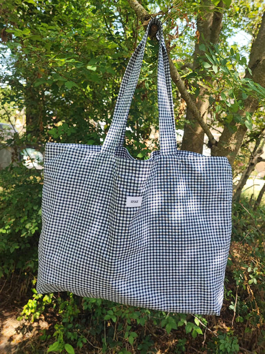 Sac Cabas Vichy Bleu